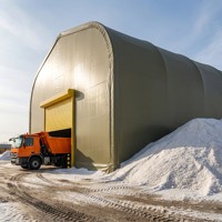 Prefab Fabric Salt Dome Building Bright White Membrane Large Span