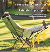 Chaise pliante en métal robuste 3 positions, dossier haut 600D, pour pêche, pique-nique, voyage, siège inclinable, sieste