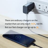 Cargador de Pared USB Rápido de 10w con Enchufe Estadounidense Original y Cable, 5v 2a QC3.0, Carga Rápida para S8 S6