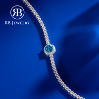 Bracelet en argent 925 avec incrustation de topaze, design original, cadeau d'anniversaire parfait pour les femmes