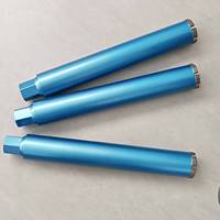 Foret diamanté intégré Tengrui 500 mm soudé au laser, connexion 1-1/4"-7 UNC, pour le perçage humide du béton et du béton armé