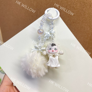 Llaveros de cadena estéticos Y2K, dijes para teléfono Skullpanda, cordón para teléfono con cuentas de mariposa y estrella, bonitos para mujer, 10 cm, precio bajo al por mayor - Product Image 4