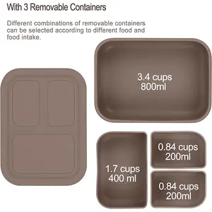 新製品のアイデア2023 BPA無料折りたたみ式シリコン食品容器シリコンキッズ弁当弁当箱コンパートメント付き