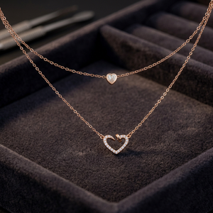 Collier romantique en forme de cœur en alliage de zinc pour les occasions de cadeaux - Design inspiré des émotions 178963 - Product Image 2
