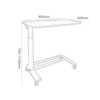Table de chevet de lit, bureau d'ordinateur moderne et pliable, avec roulettes