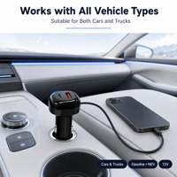 Traceur de véhicule Kaifute 2-en-1 avec chargeur de voiture, compatible Apple Find My et Android Find Hub, QC3.0 PD 35W, câble rétractable, sans abonnement, OEM