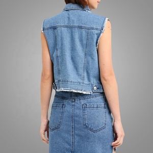 Nuovissimo Set Estivo Due Pezzi alla Moda per Donna, Vendita Calda di Gilet e Gonna in Denim, Prezzo Economico all'Ingrosso <span class=keywords><strong>Online</strong></span> - Product Image 4