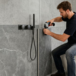 Panneaux muraux <span class=keywords><strong>de</strong></span> salle <span class=keywords><strong>de</strong></span> bain en PVC SPC imperméables, effet marbre brillant, résistants aux rayures, 1000*2400mm, très demandés en Espagne - Product Image 1