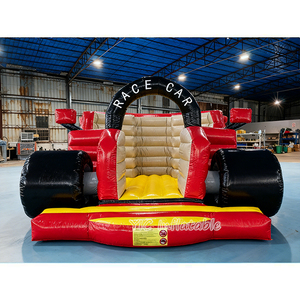 Château gonflable F1 avec toboggan, thème vitesse rouge, pour enfants, idéal pour les jeux d'aventure et les fêtes d'anniversaire - Product Image 4