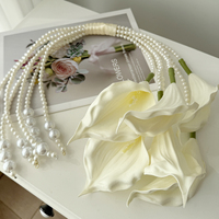 Buket Pengantin Gaya Ins, Bunga Palsu Pegangan Tangan, Perlengkapan Foto Mewah, Mutiara Berkualitas Tinggi untuk Pendaftaran Pernikahan & Pemotretan, Dekorasi Pernikahan