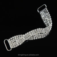 Chaîne de connexion pour bikini en strass plaqué argent, styles à une ou deux rangées, chaîne de garniture en cristal pour combinaison de compétition NPC IFBB