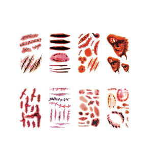 Tatuajes Temporales Realistas de Sangre y Cicatrices para Adultos, Resistentes al Agua, con Impresión UV, para Decoración Corporal de Halloween - Product Image 3