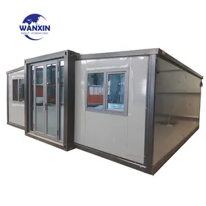 Butterfly steel tiny modular prefabricated bungalow hotel guest expandable container house