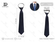 Cravatta con Cerniera Blu Navy 7,5cmx35cm Classica Formale in Poliestere - Product Image 1