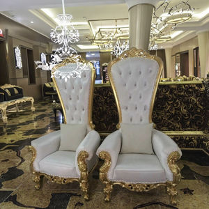 Braut und Bräutigam Einzigen Stuhl Sofa Goldenen Rahmen Weiß PU mit Diamant - Product Image 4