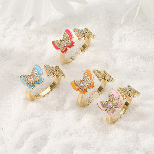 Anello a Farfalla Regolabile per Donne, Anello Aperto Trendy, Gioiello da Dito alla Moda - Product Image 1