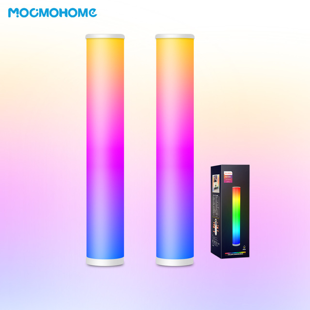 12V Modern Cylinder RGBIC Colorful Led Ambient Light App Smart Atmosphere Floor Lamp for Living Room Ambient Light