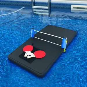 Mesa flotante de espuma de ping pong, tenis de mesa impermeable con paletas de red y bolas