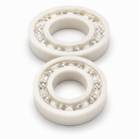 Roulement à billes ouvert en plastique 6005 25x47x12mm avec anneaux en POM, billes en verre et cage en nylon, léger et isolant pour applications de lavage et machines alimentaires