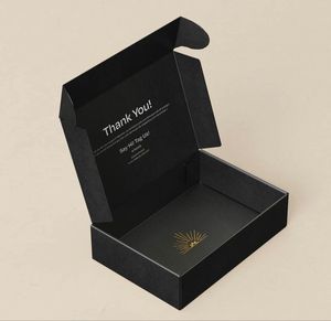 Scatola di cartone ecologica personalizzata in cartone ondulato ondulato nero - Product Image 1