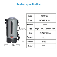 Chauffe-eau Autre matériel de camping Douche de camping Offre Spéciale d'usine Camping en plein air Sac de douche solaire portable 12L