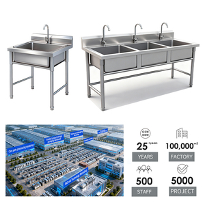 Mesa de Fregadero de Acero Inoxidable - Banco de Preparación para Cocina Comercial - Fregadero de Una Sola Cubeta - Fregadero Gastronómico de 3 Niveles de Alta Resistencia - Product Image 4
