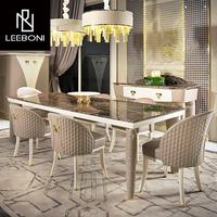 Table à manger de luxe en marbre artificiel, design moderne, pour salon, meubles de maison, vente chaude, durable, 10 places
