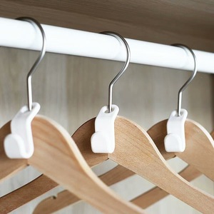 Crochets de connexion pour cintres, organisateur de garde-robe empilable blanc, gain de place, pour cintres en bois, boucles multifonctions - Product Image 2