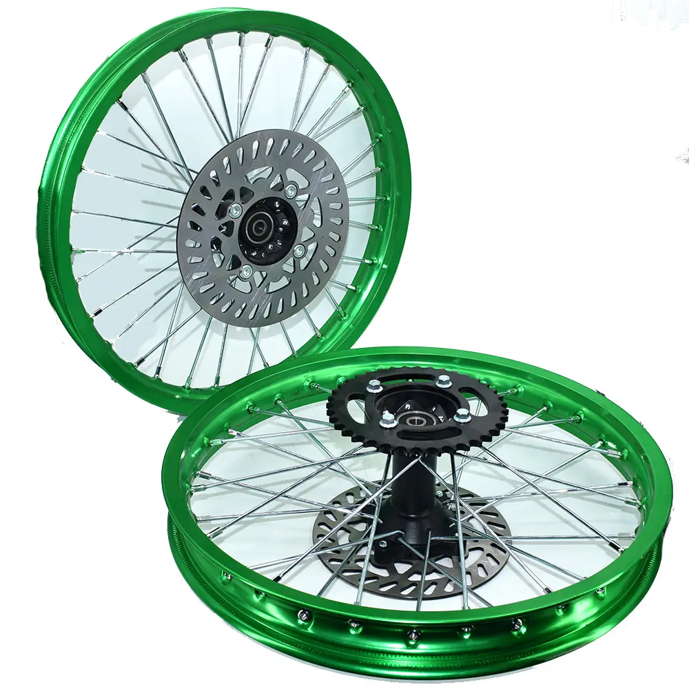 Cerchi anteriori posteriori da 1.60-17 pollici ruota in lega di alluminio con pignone freno a disco per KLX CRF KTM Kayo BSE Dirt Pit Bike moto