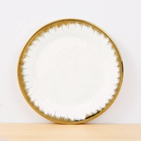 Service de table de luxe 16 pièces en porcelaine blanc or de haute qualité, style européen et américain, design moderne, pour usage en restaurant, ustensiles OEM