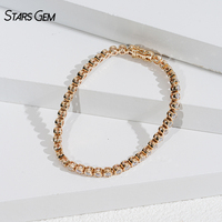 Bracelet classique pour femme Starsgem en or massif 14 carats, 12,5-22g, 4,2ct-5,6 carats, diamant brillant de 3,1 mm, cultivé en laboratoire, couleur E