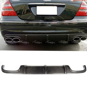 For Mercedes Benz W209 CLK Rear Bumper Lip <b>Diffuser</b> with Carbon Fiber Fins Spoiler Winglet Splitter New <b>Car</b> Tuning Product - Product Image 1