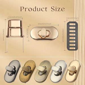 ตัวล็อคกระเป๋าแบบหมุน TXIN Pieces Twist Lock ตัวล็อคแบบหมุนสำหรับกระเป๋า ตัวล็อคโลหะสำหรับงาน DIY อุปกรณ์ทำกระเป๋าถือ - Product Image 2