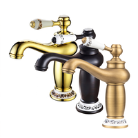 Robinet de lavabo en laiton massif, finition bronze antique, monocommande, pour salle de bain
