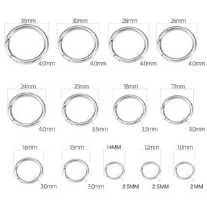 Porte-clés rond en alliage de zinc avec mousqueton à gâchette, anneau en O et anneau à ressort - Product Image 2