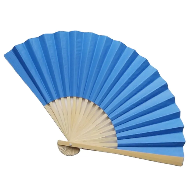 Custom design 23cm double-side blank folding fan Candy colored wedding paper fan