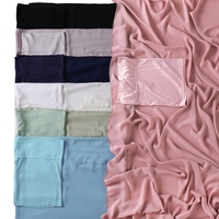 Hijab instantané en mousseline de soie épaisse et soyeuse de haute qualité avec sous-bonnet intégré, châle japonais magnétique, logo personnalisable