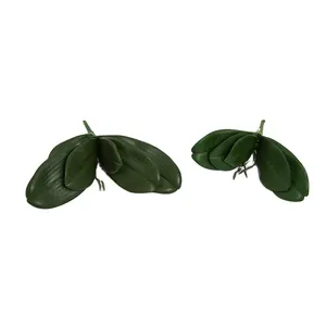 DR-005 인기 판매 인공 나비 난초 잎 호접란 리얼 터치 보조 재료 꽃 장식 난초 잎
