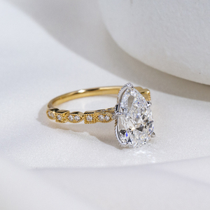 Bague en or 18 carats avec diamant taille poire MSR-2192 pour femme - Product Image 4