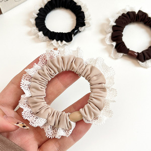 Venta al por mayor encaje elástico crunchies lazos para el cabello para las mujeres Cola de Caballo bandas para el cabello accesorios para el cabello HR1334 - Product Image 4