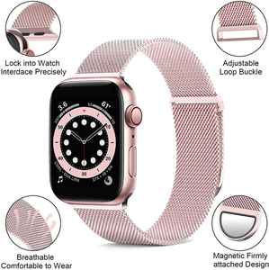 Bracelet de montre Upro Milanese pour iWatch Series 10 9 46mm 41mm, bracelet en acier inoxydable doré de luxe pour iWatch femme S10 - Product Image 5