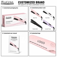 RUCHA lisseur professionnel sur mesure à infrarouge et ions, à chauffage PTC, avec écran LCD, portable, pour salon de coiffure
