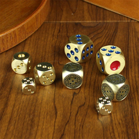 Mini dés 6 faces en laiton fait à la main fournitures de barre solide Casino Mahjong KTV fête dés cuivre métal jeu de rôle dés