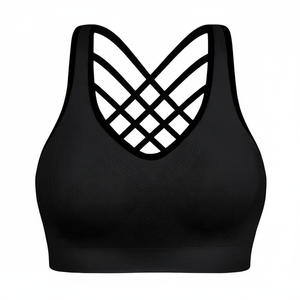 Gran oferta, Sujetador deportivo corto de alta calidad para mujer, un hombro, logotipo personalizado, gimnasio, Yoga, entrenamiento, sujetador de talla grande, transpirable, de secado rápido, sencillo - Product Image 1