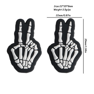 Kovict vente en gros de perles de silicone souple pour bébé dentition Halloween squelette mains Western Focal perles de silicone pour stylo fabrication de bijoux - Product Image 2