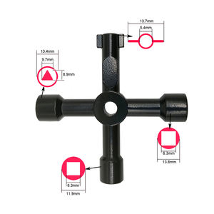 Jutye Clé d'utilitaires multifonctionnelle à 4 voies <span class=keywords><strong>pour</strong></span> <span class=keywords><strong>compteur</strong></span> de <span class=keywords><strong>gaz</strong></span> d'eau électrique Clé d'ouverture d'armoire de placard - Product Image 5