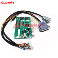SUNWAYT SW-PS2 Placa Convertidora Jamma para PC, Interfaz de 28 Pines, USB PC2JAMMA VGA Verde, Cables y Conectores para Placa Base de Consola de Juegos 5V/12V
