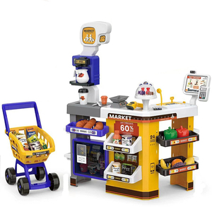 Jouet de jeu de rôle Supermarché Caisse enregistreuse Panier de courses Jouets d'apprentissage pour enfants - Product Image 1