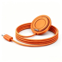 Support pliable, câble de charge sans fil magnétique 25W, type C, cordon tressé pour iPhone, chargeur magnétique avec support de téléphone
