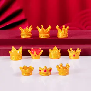 Mini Kecil Ratu mahkota putri ornamen Resin untuk liontin gelang perhiasan casing ponsel permukaan kue aksesori dekoratif DIY